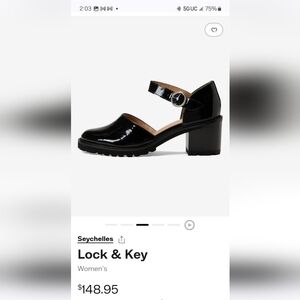 Seychelles Lock and Key Patent Leather 8 wide